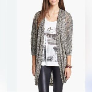 Nordstrom Painted Threads Black White Oversized Cardigan Sweater women's size M